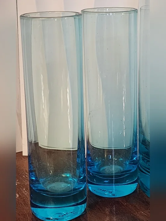 Turquoise Glass Decanter Set with Stopper and Shot Glasses - Picture 3 of 5